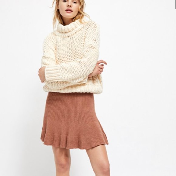 Free People Dresses & Skirts - NWT Free People Solid Gold Sweater Skirt L